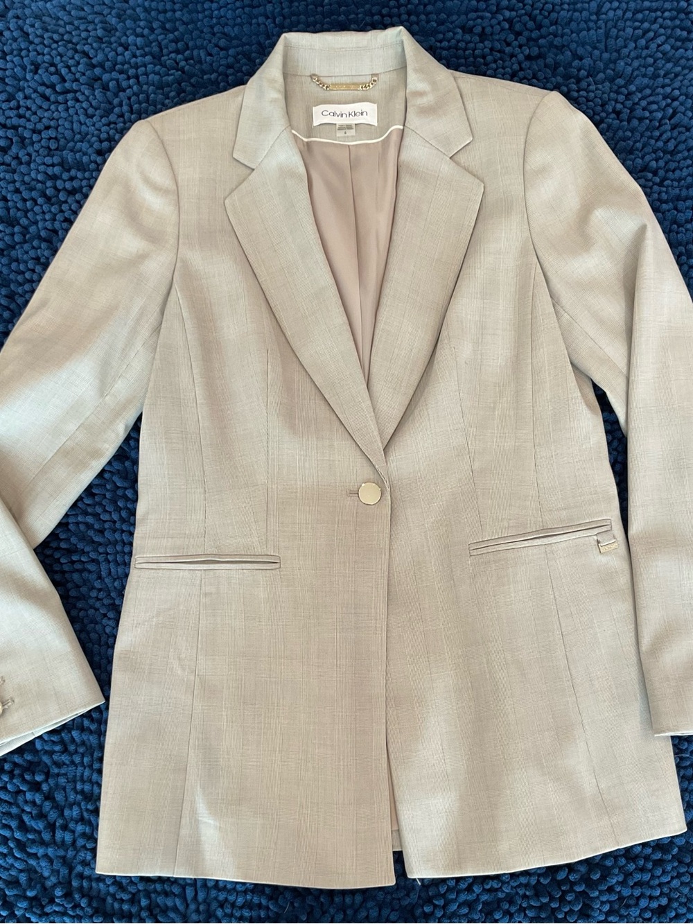 Calvin Klein Women's Light Taupe Single-Button Blazer-NWOT